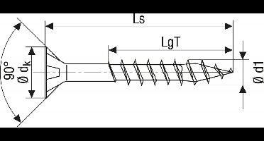 SPAX 1087000501003 Roestvaststalen schroef, Verzonken kop, 5 x 100, Deeldraad, Kruiskop Z2 - blank - 100 stuks