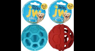 JW Treat N Squeak - Hondenspeeltje - ø 7,5 cm - Hondenbal - Meerkleurig - Met pieper - Rubber