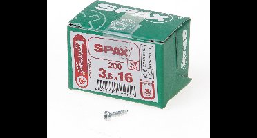 Spax - Spaanplaatschroeven - Torx 15 Cilinderkop - 3,5 x 16mm - Voldraad - WIROX (1.000 stuks)