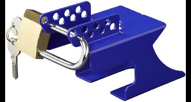 ProPlus Koppelingsslot met hangslot - diefstalpreventie - eenvoudig te monteren - blauw - inclusief 3 sleutels