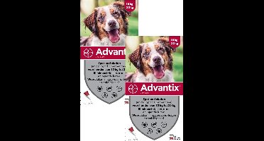 Bayer Advantix Vlooien & Teken Pipetten - Hond 10 tot 25kg - 2 x 6 stuks