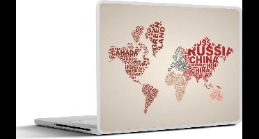 Laptop sticker - 12.3 inch - Wereldkaart - Landen - Regenboog - 30x22cm - Laptopstickers - Laptop skin - Cover