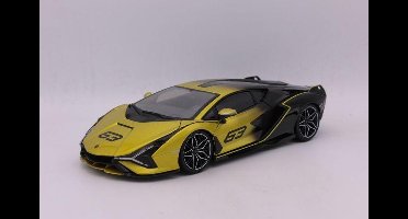 Bburago - Lamborghini Sian FKP 37 - Modelauto - schaalmodel - schaal 1:18 - zwart/geel