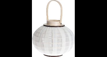 Lantaarn -windlicht - off white - decoratie woonkamer - met ledkaars - woondecoratie woonkamer