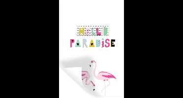 Muurstickers - Sticker Folie - Flamingo - Paradise - Zomer - 20x30 cm - Plakfolie - Muurstickers Kinderkamer - Zelfklevend Behang - Zelfklevend behangpapier - Stickerfolie