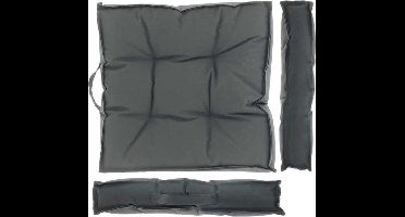 Unique Living | Box kussen Unique outdoor 43x43x7cm dark grey | Kussen woonkamer of slaapkamer