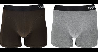Apollo Boxershorts Basic Heren Viscose Grijs/bruin 2 Stuks Maat L