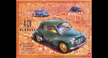 metalen wandbord Renault 4CV 15x20 cm