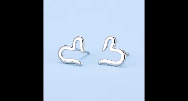 Gading® Oorknoppjes met zilveren hartje - dames meisje Oorknoppen - 9mm - zilver 925