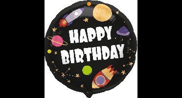 Folat - Folieballon 'Happy Birthday!' Raket - 45 cm