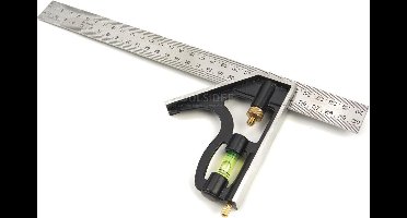 HBM 300 mm. Verstelbare Combinatie Winkelhaak Met Libel