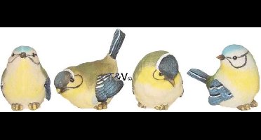 pimpelmees 9,3 x 7,1 cm polyresin groen/geel