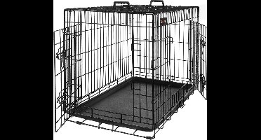 Hoppa! Opvouwbaar Hok XXL | Dierenhok | Metaal | Zwart | 91x64x58 cm (BxHxD)