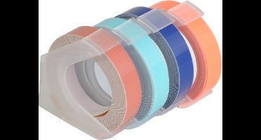 DESQ® Lettertapes 9 mm| 4 stuks | 3mtr per rol | Baby Roze, Mint, Baby Blauw en Oranje