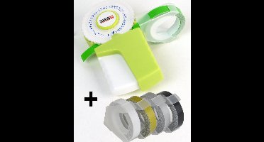 DESQ® SET Lettertang met 78 verschillend karakters & pak tapes| Emoticons | Incl. 3mtr tape | Hoofdletters en kleine letters