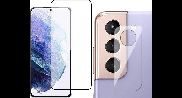 Screenprotector geschikt voor Samsung S21 Plus + Camera Protector - Full Glas Screen Protector