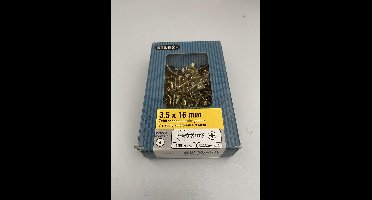 STARX - SPAAN-PLAAT-SCHROEF. 3.5 X 16 MM. Plat-Kop. VERZINKT 100 STUKS HOUT-SCHROEVEN.