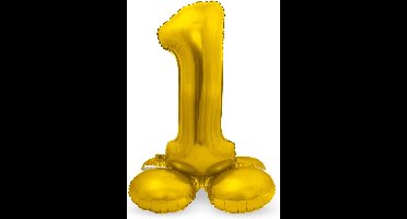 Folat - Cijfer 1 Goud met standaard - 72 cm