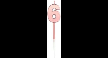 Folat - Verjaardagskaars 6 Roségoud Metallic