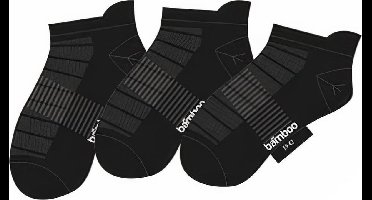 Apollo Enkelsokken Bamboevezel/polyester Zwart 3 Paar Mt 35/38