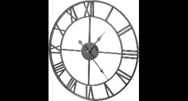 Ruhhy Retro Wandklok - 47.5 cm - Romeinse Cijfers - Zwart