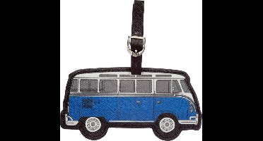 Volkswagen Kampeerbus VW T1 Blauw Paspoorthouder en Kofferlabel