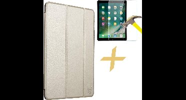 Hoes geschikt voor Apple iPad Air 10.5 (2019) / Pro 10.5 (2017) + Screenprotector - Book Cover Tri-Fold Case - Goud