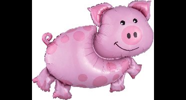 Amscan Folieballon Varken Junior 89 Cm Roze