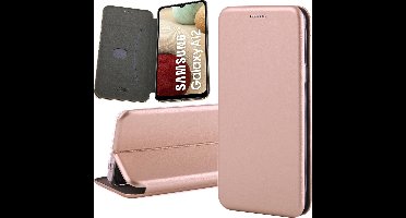 Hoesje geschikt voor Samsung A12 - Book Case Kunstleer Wallet Cover Hoes Rosegoud