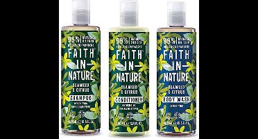 Faith in nature seaweed en citrus shampoo, conditioner en bodywash