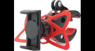 Telefoonhouder voor fiets - geschikt van 50 tot 80mm - rood