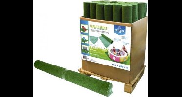 Grastapijt met noppen- 133 x 200 cm- Groen