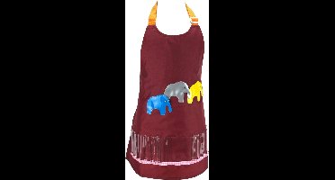 Kinder Hobby schort- klieder en knutselschort - 55 x 56 cm - 4 t/m 9 jaar - Donkerrood