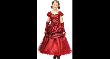 Rode  prinsessenjurk - Luxe galajurk voor kinderen - maat 128