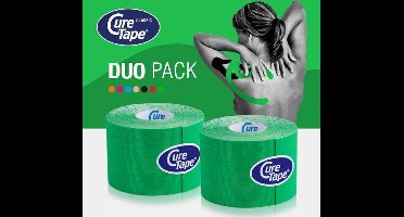 CureTape® Classic voordeelset - Groen - Kinesiotape – 2 rollen - 5cm x 5m - Elastische tape - FysioTape - Kinesiologie Tape - Cure Tape