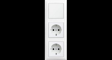 Busch-Jaeger Inbouw Wandcontactdoos 2 x Incl. Schakelaar Set3