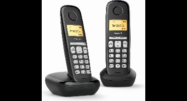 Gigaset A220 Duo v2 - Duo DECT telefoon - Simpel in gebruik - Makkelijke bediening door het menu - Duidelijk leesbaar scherm - Zwart