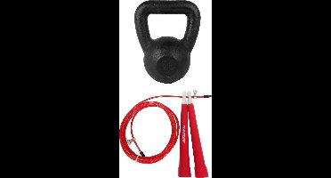 Tunturi - Fitness Set - Springtouw Rood - Kettlebell 12 kg