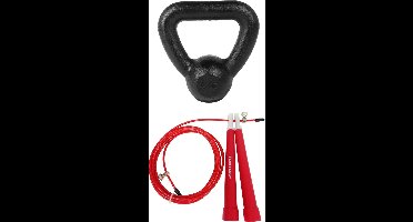 Tunturi - Fitness Set - Springtouw Rood - Kettlebell 4 kg