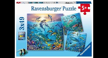 Ravensburger puzzel Dieren in de Oceaan - 3x49 stukjes - kinderpuzzel