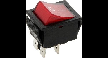 Schakelaar - rood - 250 volt - 16A - verlicht