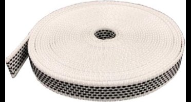 Selve bandopwinder optrekband 14 mm Rol 5 meter- kleur: zwart/wit