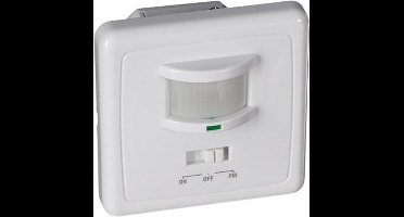 Perel Bewegingsmelder, PIR, 9 m detectiebereik, 160° detectiehoek, IP20, gebruik binnenshuis, inbouw, wit