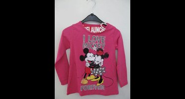 Relaunch Disney shirt roze I love Mickey Forever 5/6 y (maat 110/116)