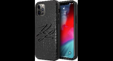 Karl Lagerfeld Beschermende Telefoonhoesje voor Apple iPhone 12 Pro Max - Zwart, Back Cover, Materiaal: Bescherming van Telefoon.