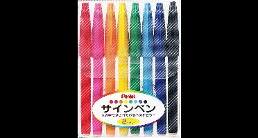 Pentel Sign S520 pennen - 8 Kleuren Set