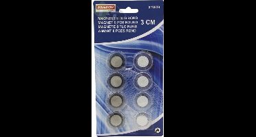 Magneet rond, 3 cm, Magneten, 8 delig, Benson