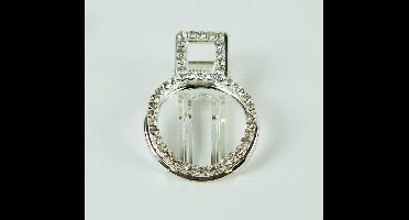 Duckklem rond zilverkleurig strass