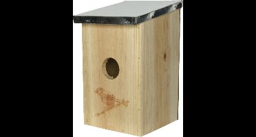 Vogelhuisje/nestkastje van stevig vurenhout 12 x 14 x 21 cm voor tuinvogels/zangvogels