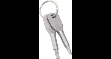 Sleutelhanger met 2 schroevendraaiers - RVS